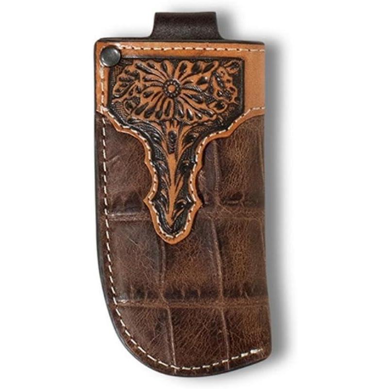 imageAriat Vertical Knife Sheath Crocodile Print Brown