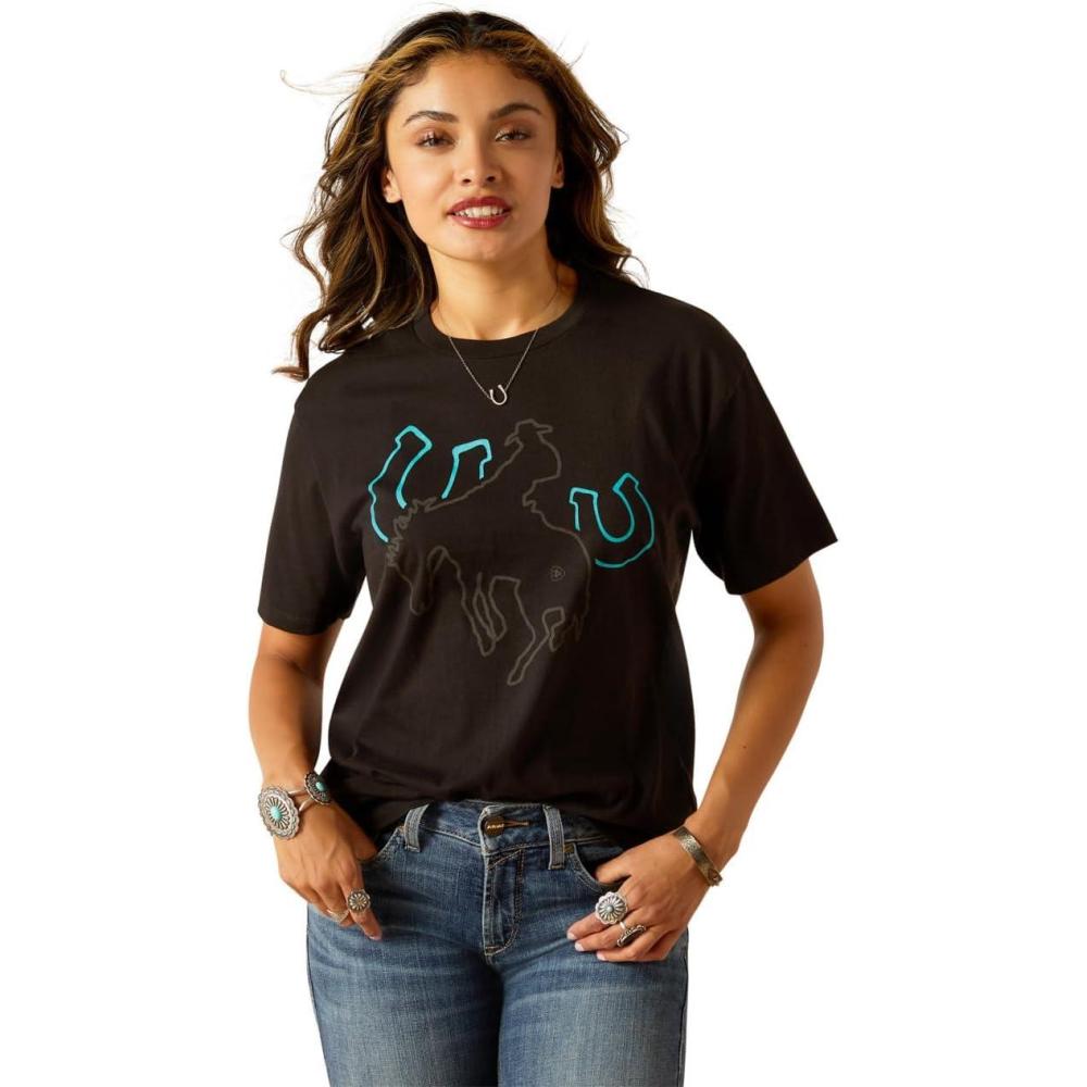 imageAriat Womens Ariat Denim Label TShirtBlackAriat Riders Club