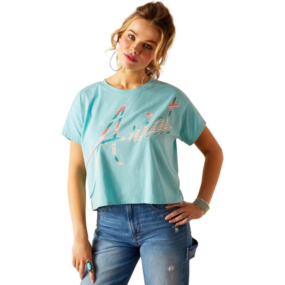imageAriat Womens Ariat Denim Label TShirtMarine BlueMills