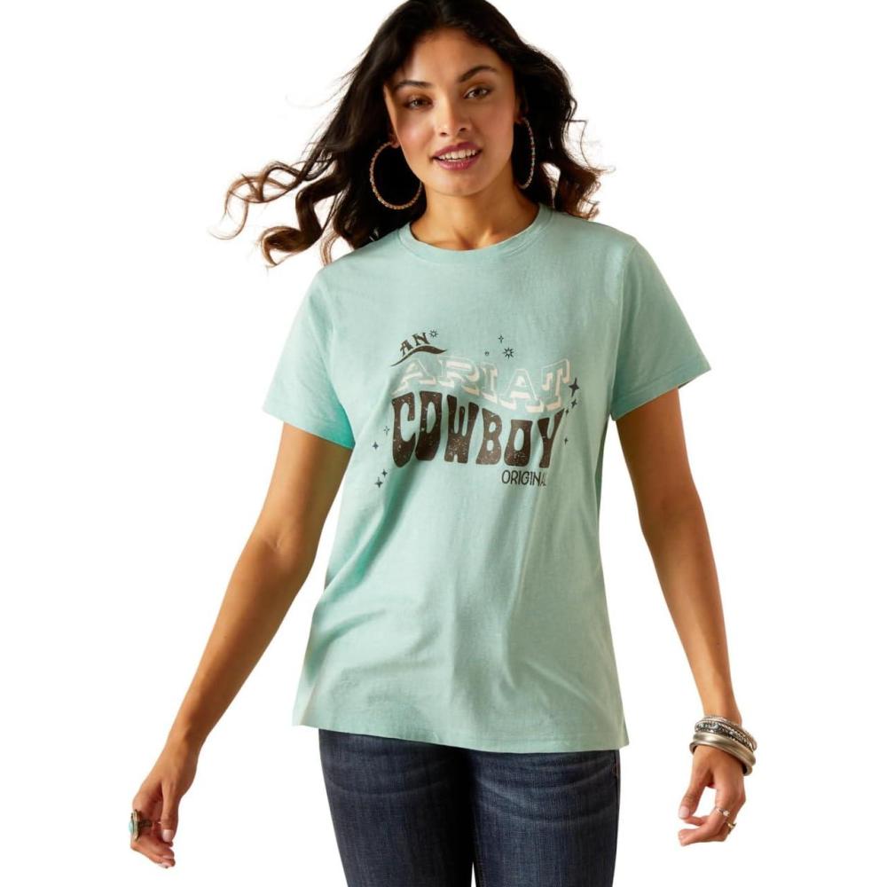 imageAriat Womens Ariat Denim Label TShirtMoonbeam