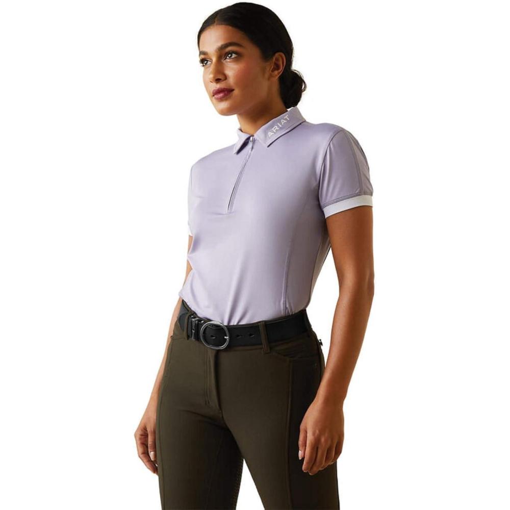 imageAriat Womens Bandera 14 Zip PoloHeirloom Lilac