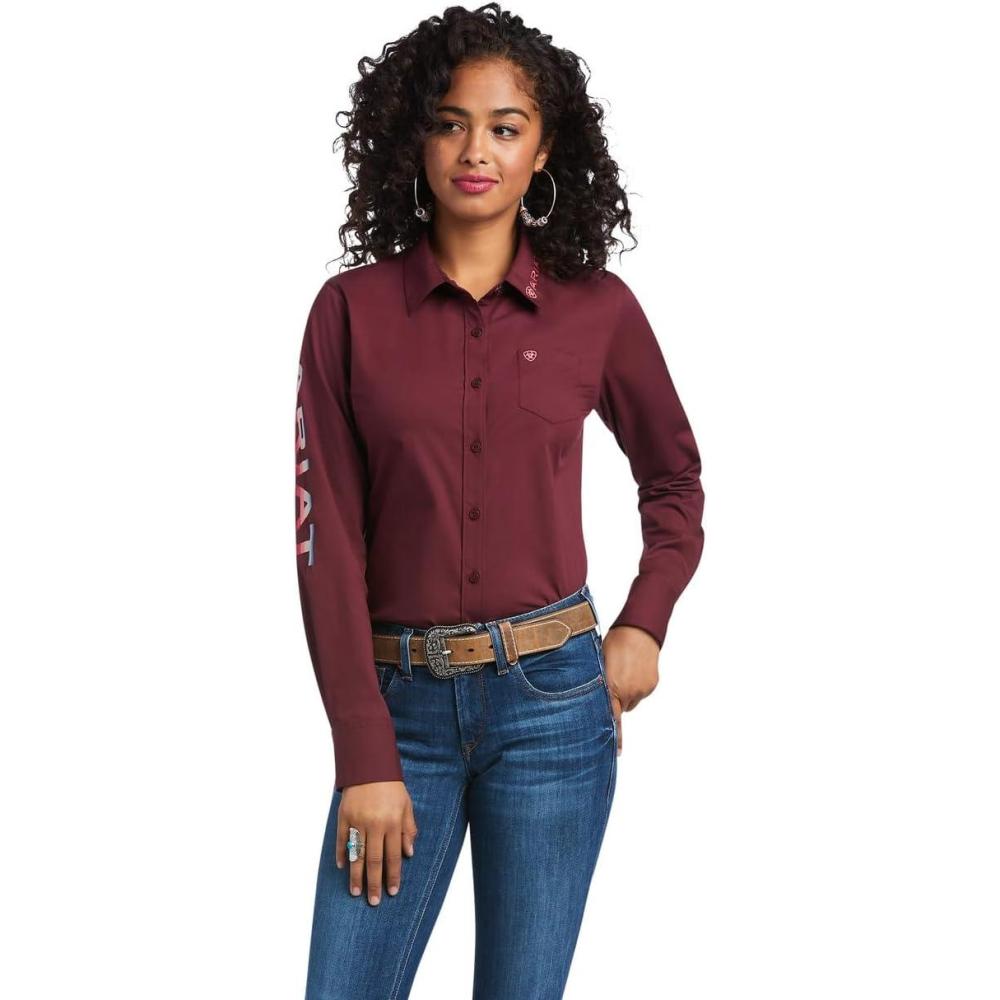 imageAriat Womens Kirby Pro Tawny Port ShirtHeather Grey