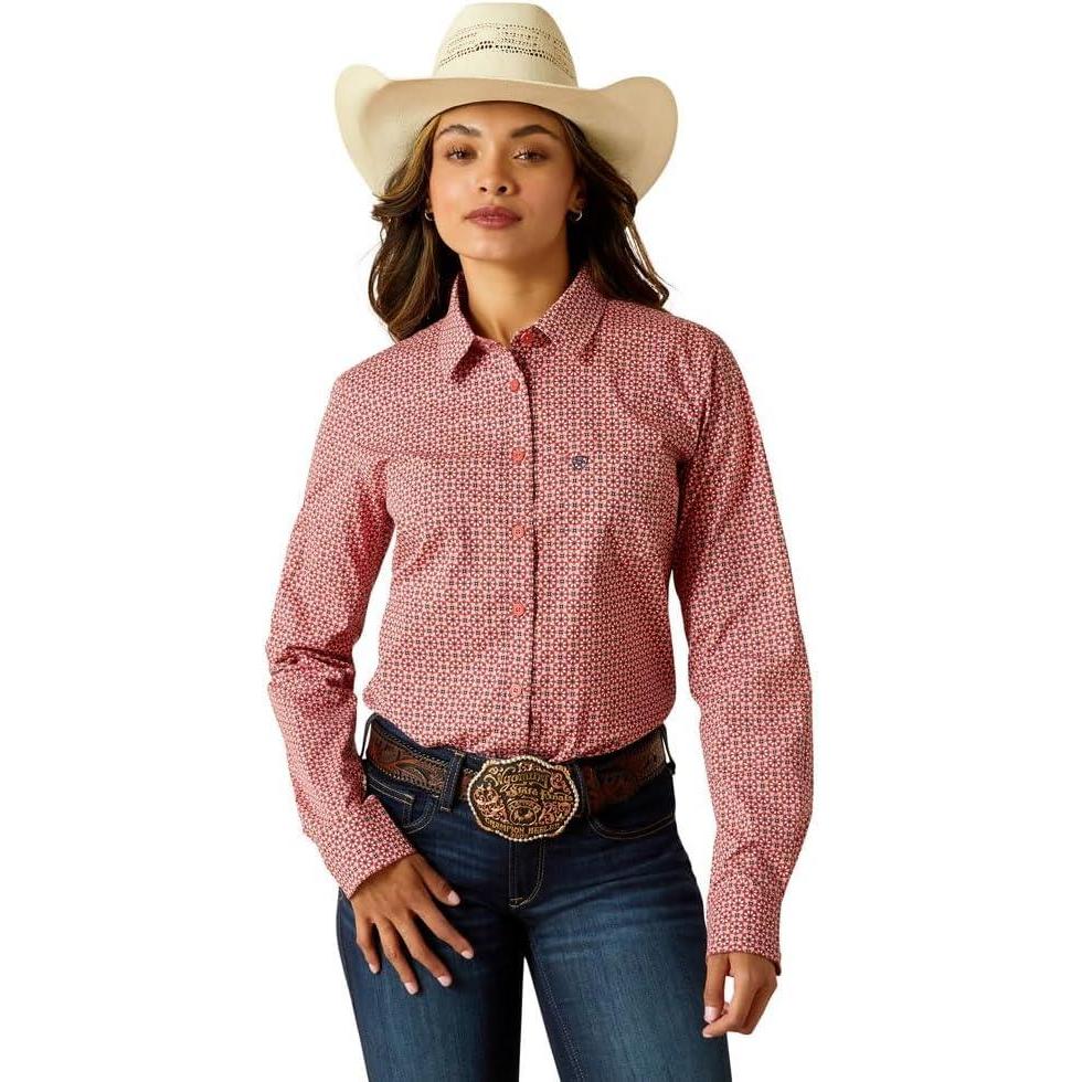 imageAriat Womens Kirby Stretch ShirtGarnet Rose Geo