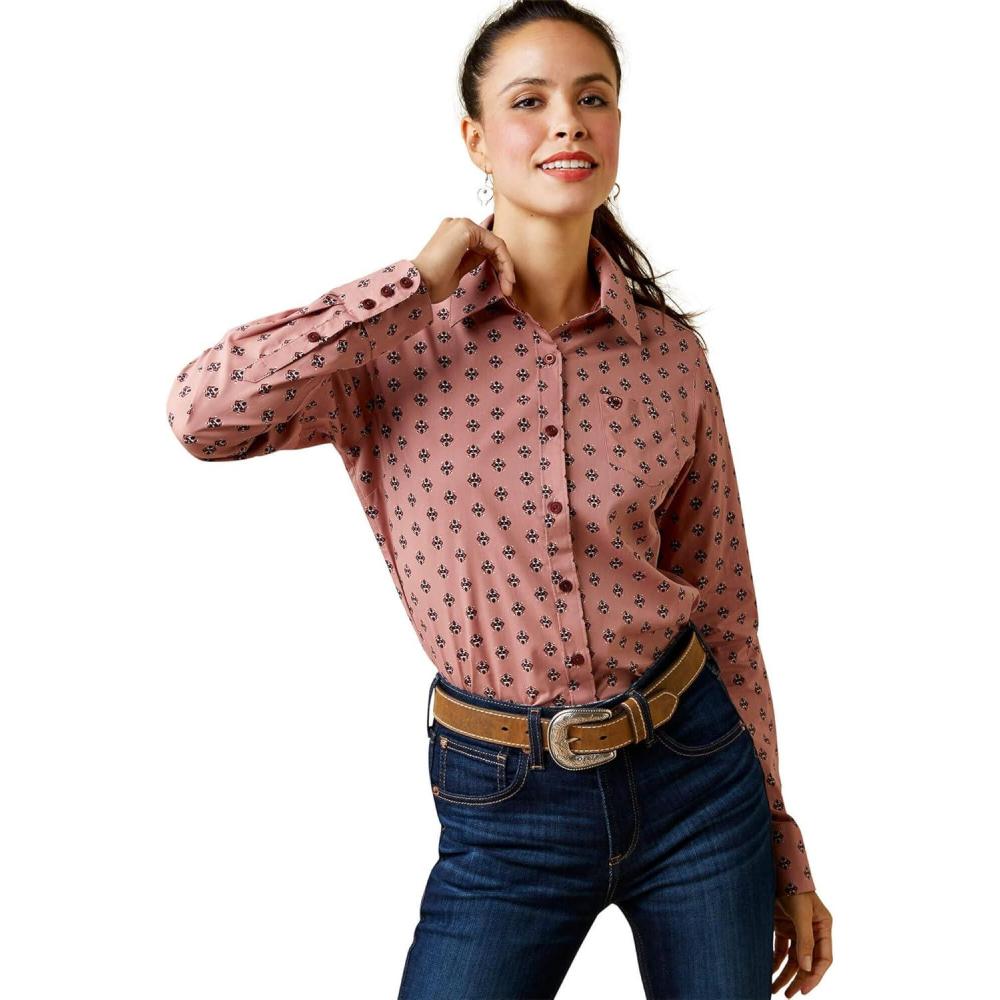 imageAriat Womens Kirby Stretch ShirtRed River Geo