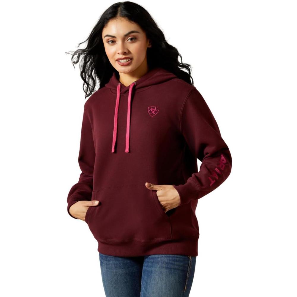 imageAriat Womens Logo 20 Rose Wine HoodiePort Royale