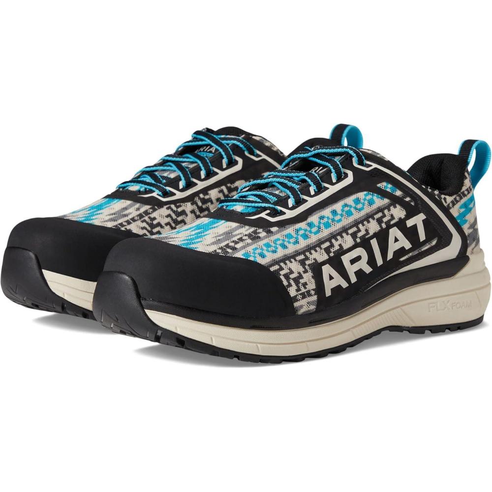 imageAriat Womens Outpace Black Composite Toe Work ShoeTurquoise Aztec