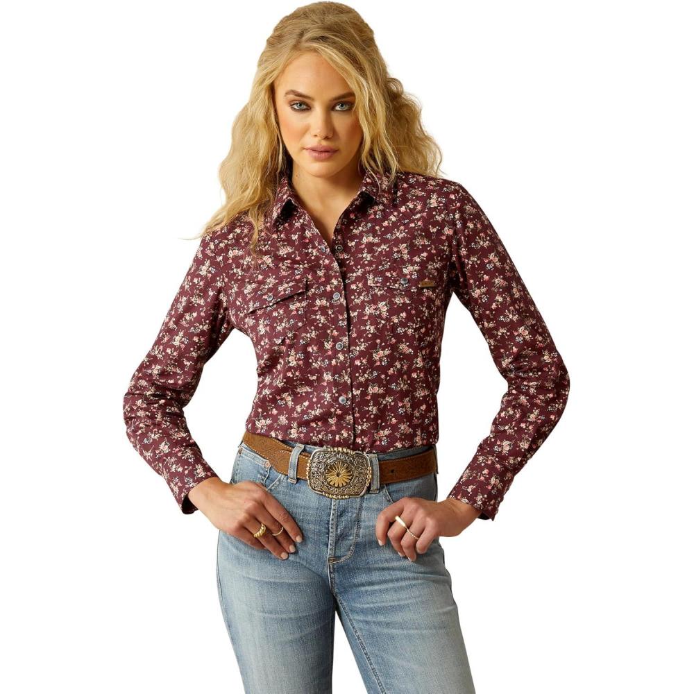 imageAriat Womens Yellowstone Prairie ShirtRed Floral