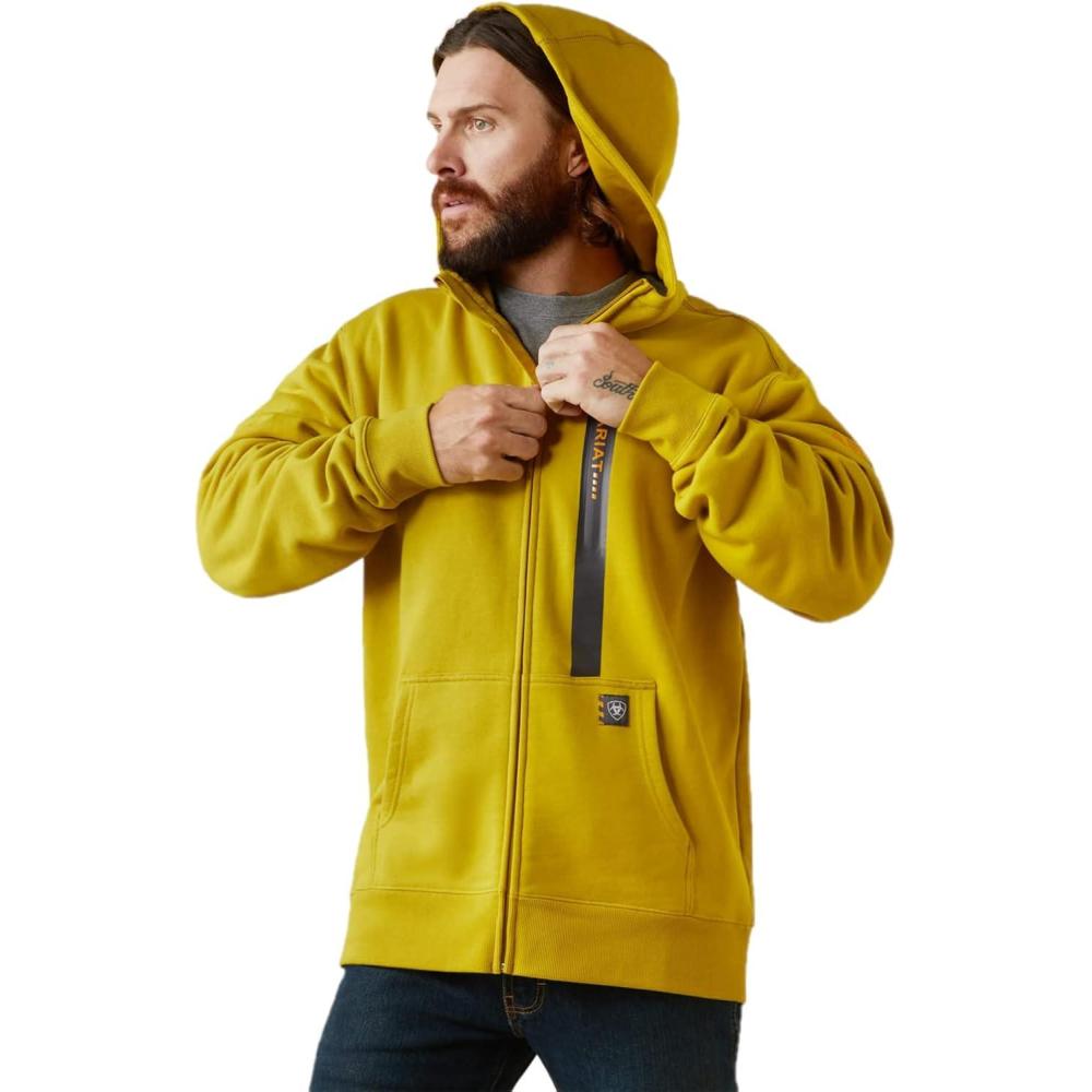 imageAriat mens Rebar Workman Full Zip HoodieAntique Moss