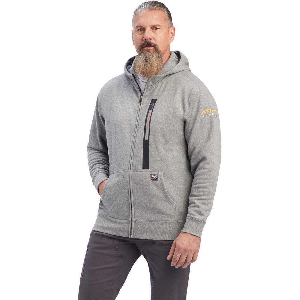 imageAriat mens Rebar Workman Full Zip HoodieHeather Grey