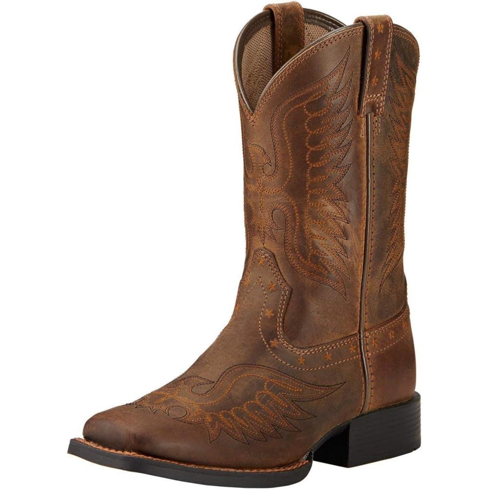 imageKids Honor Western Cowboy BootDistressed Brown