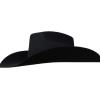 ARIAT Added Money 2X Wool Cowboy Hat with Hand-Creased Brim(Black)
