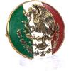 ARIAT Antique Gold Oval Buckle with Mexican Flag Colors and Gold Eagle Motif, Smooth Edge, 3-3/4″ x 2-7/8″