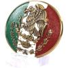 ARIAT Antique Gold Oval Buckle with Mexican Flag Colors and Gold Eagle Motif, Smooth Edge, 3-3/4″ x 2-7/8″
