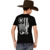 ARIAT Boys’ Charger Vertical Flag Tee(Black)