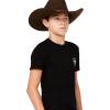 ARIAT Boys’ Charger Vertical Flag Tee(Black)