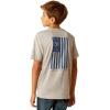 ARIAT Boys’ Charger Vertical Flag Tee(Light Grey Heather)