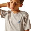 ARIAT Boys’ Charger Vertical Flag Tee(Light Grey Heather)