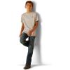ARIAT Boys’ Charger Vertical Flag Tee(Light Grey Heather)