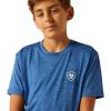 ARIAT Boys’ Charger Vertical Flag Tee(Monaco Blue)