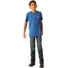 ARIAT Boys’ Charger Vertical Flag Tee(Monaco Blue)