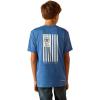 ARIAT Boys’ Charger Vertical Flag Tee(Monaco Blue)
