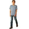 ARIAT Boys’ Charger Vertical Flag Tee(Newsboy Blue)