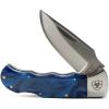 ARIAT Burl Wood Smooth Blade Folding Pocket Knife, Brown, 3″ Blade (Medium)(Blue)