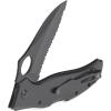 ARIAT Engraved Shield Text Logo Serrated Blade Folding Knife, Black, 3″ Blade (Medium)(Black)