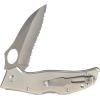 ARIAT Engraved Shield Text Logo Serrated Blade Folding Knife, Black, 3″ Blade (Medium)(Silver)
