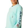 ARIAT FR Stretch Logo T-Shirt(Pool Blue)