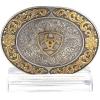 ARIAT Floral Oval Belt Buckle – Silver and Gold Western Cowboy Belt Buckle