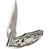 ARIAT German Silver Engraved Hybrid Blade Folding Knife, Silver, 3.5″ Blade (Large)(Black/Silver)