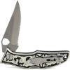 ARIAT German Silver Engraved Hybrid Blade Folding Knife, Silver, 3.5″ Blade (Large)(Black/Silver)