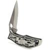 ARIAT German Silver Engraved Hybrid Blade Folding Knife, Silver, 3.5″ Blade (Large)(Black/Silver)