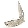 ARIAT German Silver Engraved Hybrid Blade Folding Knife, Silver, 3.5″ Blade (Large)(Silver)