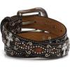 ARIAT Girls’ Rhinestone Cross Conchos Faux Crocodile Belt(Brown)