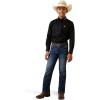 ARIAT Kid’s Team Logo Twill Classic Fit Shirt(Black/White)