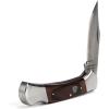 ARIAT Large Folding Knife – 3-3/8″ Smooth 3CR13 Steel Blade with Back Lock and Brown Wood Handle