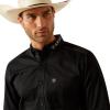 ARIAT Male Team Logo Twill Classic Fit Shirt Sea Scape USA 3X-Large(Black/Grey)