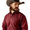 ARIAT Male Team Logo Twill Classic Fit Shirt Sea Scape USA 3X-Large(Dark Red)