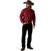 ARIAT Male Team Logo Twill Classic Fit Shirt Sea Scape USA 3X-Large(Dark Red)