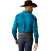 ARIAT Male Team Logo Twill Classic Fit Shirt Sea Scape USA 3X-Large(Dark Teal/White)