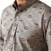 ARIAT Male Team Logo Twill Classic Fit Shirt Sea Scape USA 3X-Large(Grey)