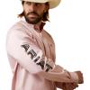 ARIAT Male Team Logo Twill Classic Fit Shirt Sea Scape USA 3X-Large(Pink)