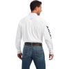 ARIAT Male Team Logo Twill Classic Fit Shirt Sea Scape USA 3X-Large(White/Olympian Blue)