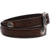 ARIAT Men’s Basketweave-Stamped Leather Western Belt with Silver Conchos(Tan)