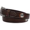 ARIAT Men’s Basketweave-Stamped Leather Western Belt with Silver Conchos(Tan)