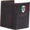 ARIAT Men’s Brown Leather Trifold Wallet with Mexico Flag Logo