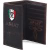 ARIAT Men’s Brown Leather Trifold Wallet with Mexico Flag Logo