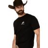ARIAT Men’s Buckaroo T-Shirt, Buckhorn(Black/Bronco Flag)